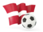 Latvia. Football with waving flag. Download icon.