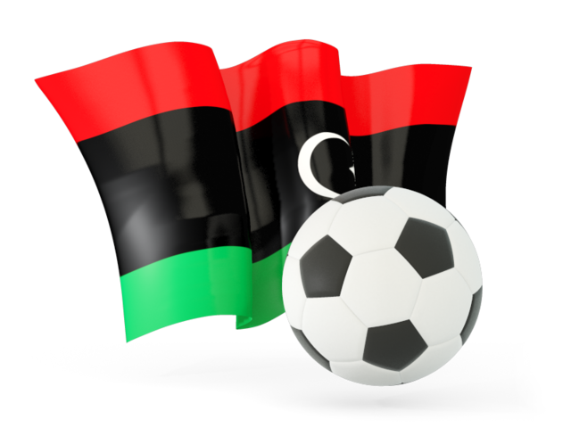 Football with waving flag. Download flag icon of Libya at PNG format