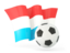 Luxembourg. Football with waving flag. Download icon.