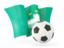 Macao. Football with waving flag. Download icon.