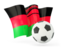 Malawi. Football with waving flag. Download icon.