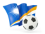 Marshall Islands. Football with waving flag. Download icon.