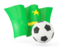 Mauritania. Football with waving flag. Download icon.