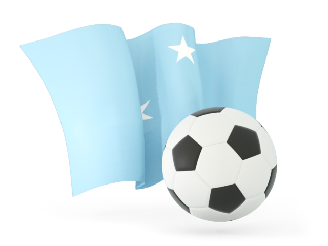 Football with waving flag. Download flag icon of Micronesia at PNG format