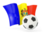 Moldova. Football with waving flag. Download icon.