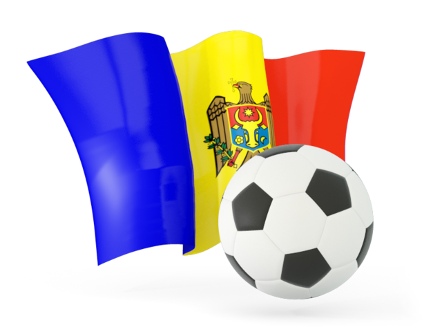 Football with waving flag. Download flag icon of Moldova at PNG format