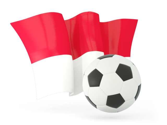 Футбольный мяч с волнистым флагом. Скачать флаг. Монако