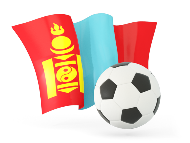 Football with waving flag. Download flag icon of Mongolia at PNG format