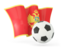 Montenegro. Football with waving flag. Download icon.