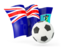 Montserrat. Football with waving flag. Download icon.