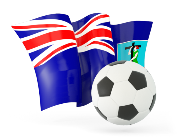 Football with waving flag. Download flag icon of Montserrat at PNG format