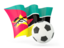 Mozambique. Football with waving flag. Download icon.