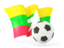 Myanmar. Football with waving flag. Download icon.