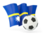 Football with waving flag