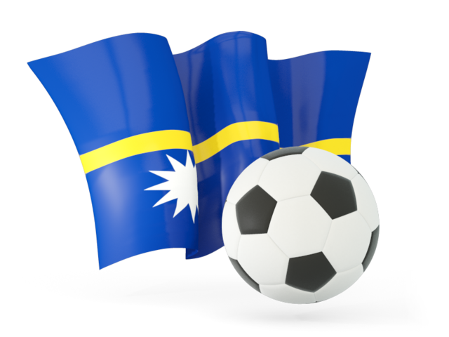 Футбольный мяч с волнистым флагом. Скачать флаг. Науру