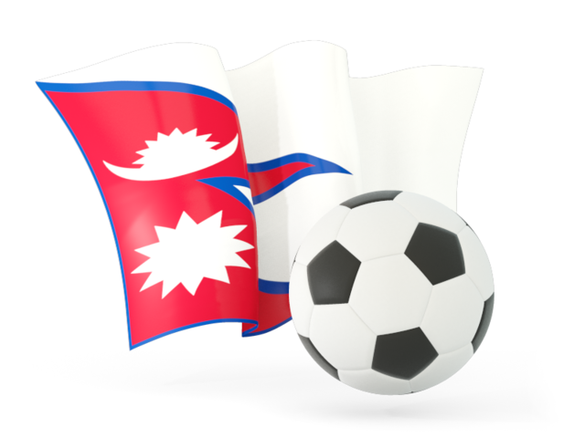 Футбольный мяч с волнистым флагом. Скачать флаг. Непал