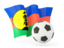 New Caledonia. Football with waving flag. Download icon.
