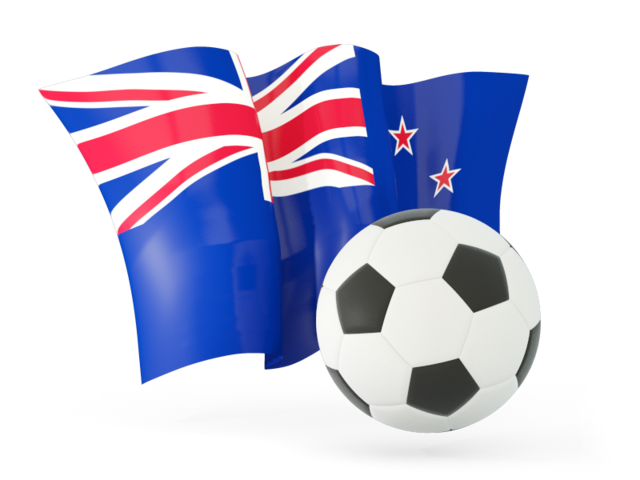 Футбольный мяч с волнистым флагом. Скачать флаг. Новая Зеландия
