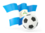 Nicaragua. Football with waving flag. Download icon.