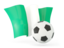 Nigeria. Football with waving flag. Download icon.