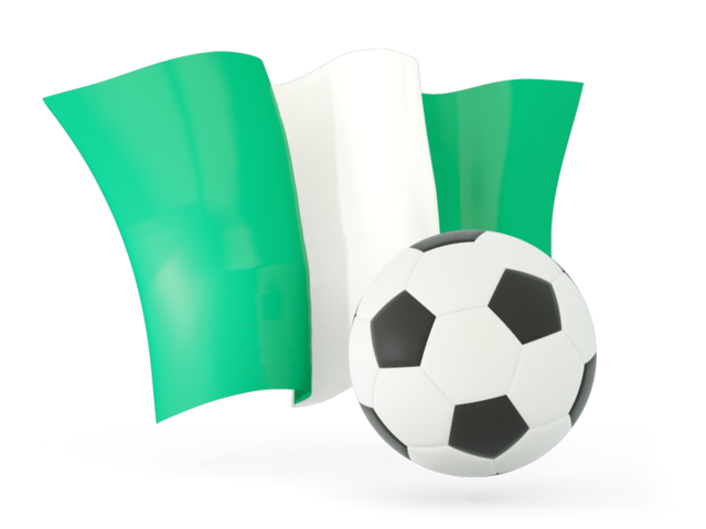 Football with waving flag. Download flag icon of Nigeria at PNG format