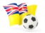 Niue. Football with waving flag. Download icon.