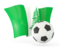 Norfolk Island. Football with waving flag. Download icon.