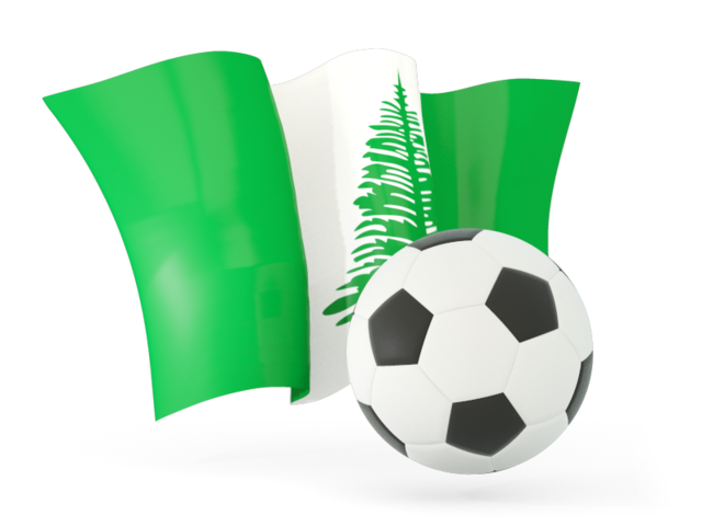 Football with waving flag. Download flag icon of Norfolk Island at PNG format