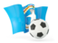 Northern Mariana Islands. Football with waving flag. Download icon.