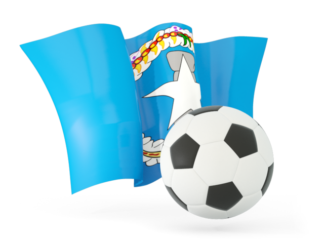 Футбольный мяч с волнистым флагом. Скачать флаг. Северные Марианские острова