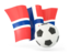 Norway. Football with waving flag. Download icon.