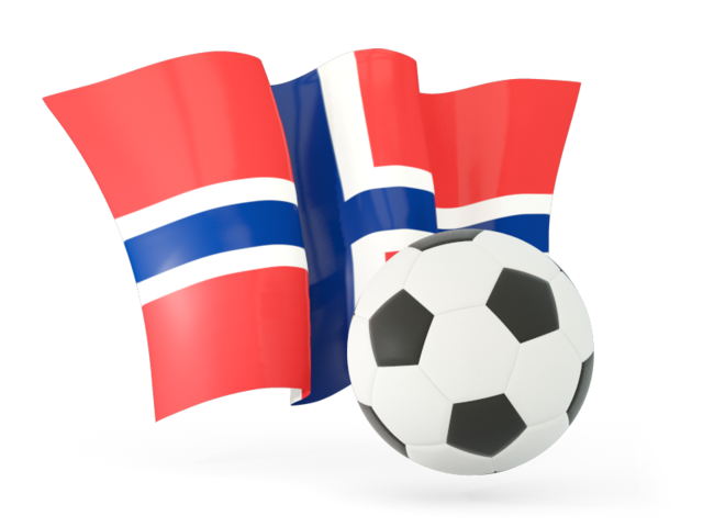 Футбольный мяч с волнистым флагом. Скачать флаг. Норвегия
