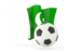 Pakistan. Football with waving flag. Download icon.