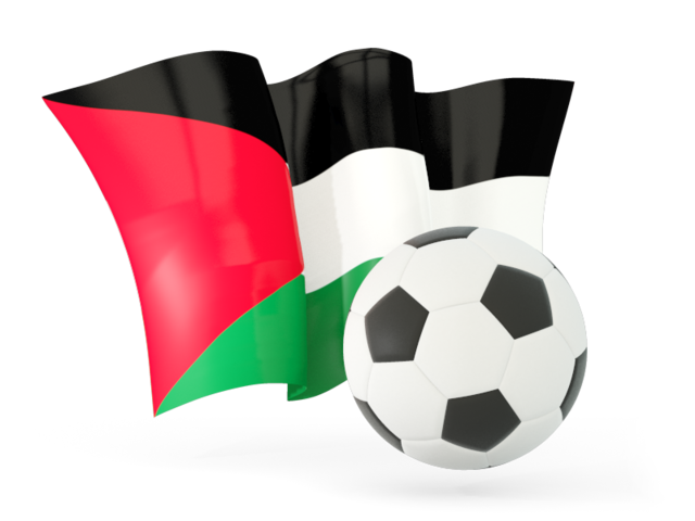 Football with waving flag. Download flag icon of Palestinian territories at PNG format
