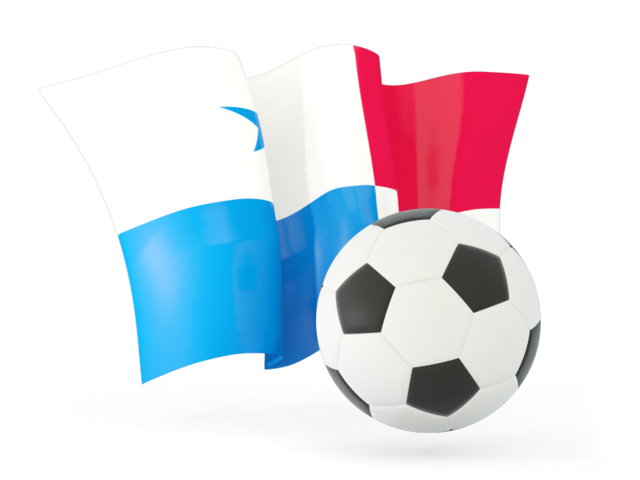 Футбольный мяч с волнистым флагом. Скачать флаг. Панама