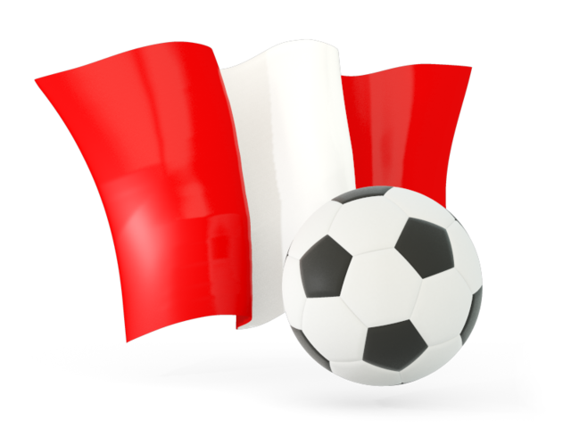 Футбольный мяч с волнистым флагом. Скачать флаг. Перу