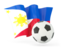 Philippines. Football with waving flag. Download icon.
