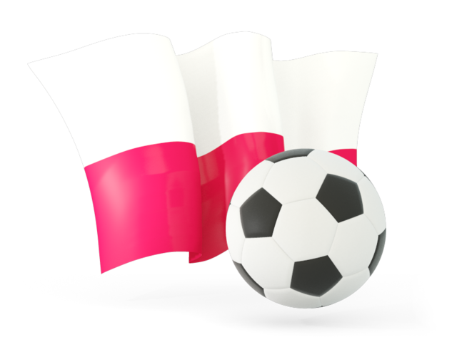 Football with waving flag. Download flag icon of Poland at PNG format
