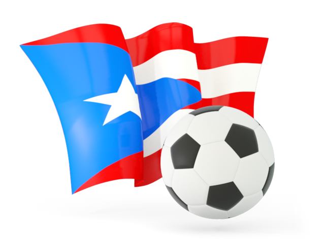 Football with waving flag. Download flag icon of Puerto Rico at PNG format