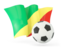 Republic of the Congo. Football with waving flag. Download icon.