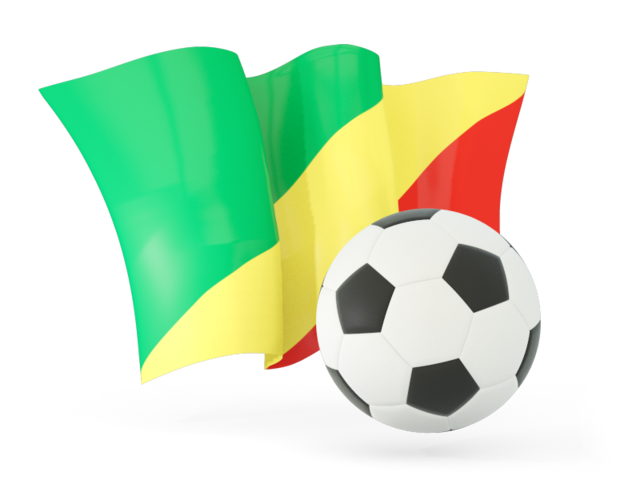 Football with waving flag. Download flag icon of Republic of the Congo at PNG format