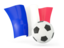 Reunion. Football with waving flag. Download icon.