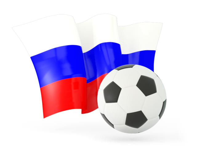 Футбольный мяч с волнистым флагом. Скачать флаг. Россия