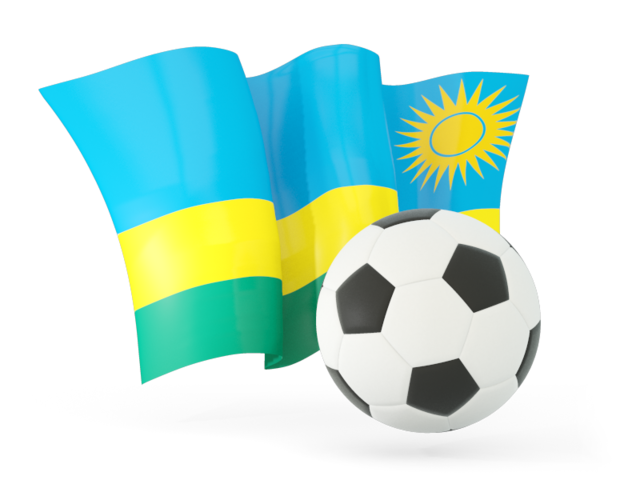 Футбольный мяч с волнистым флагом. Скачать флаг. Руанда