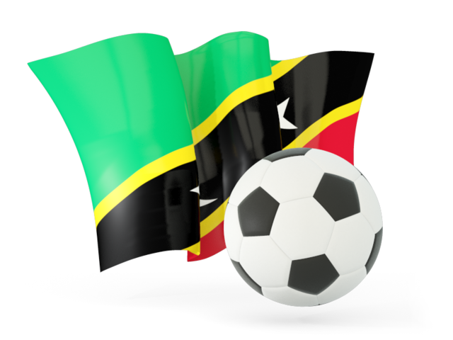 Football with waving flag. Download flag icon of Saint Kitts and Nevis at PNG format