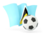 Saint Lucia. Football with waving flag. Download icon.