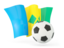 Saint Vincent and the Grenadines. Football with waving flag. Download icon.