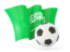 Saudi Arabia. Football with waving flag. Download icon.