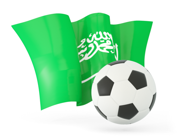 Football with waving flag. Download flag icon of Saudi Arabia at PNG format