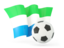 Sierra Leone. Football with waving flag. Download icon.